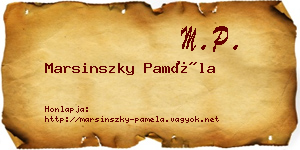 Marsinszky Paméla névjegykártya
